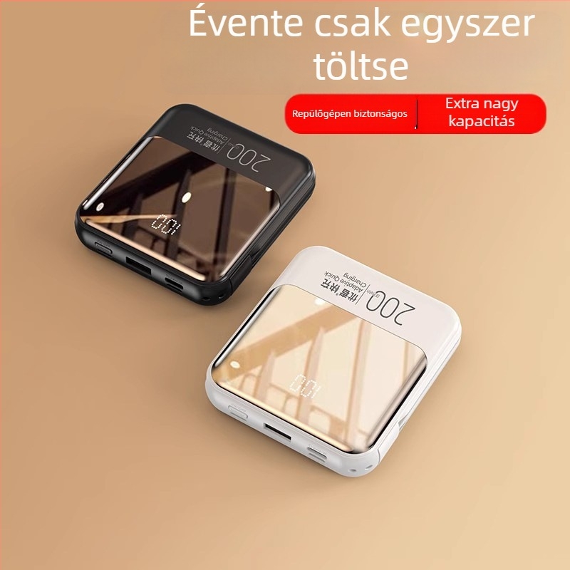 Excellent power bank 20000mAh beépített kábellel, ultra vékony és kompakt, repülőútokra alkalmas.