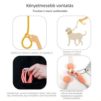 P-Rope kutyapóráz közepes és nagy testű kutyáknak, edzőpóráz kis- és kölyökkutyák számára