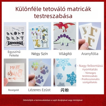 Személyre szabott papíralapú karikatúra tetoválás matricák, vízálló, méret választható