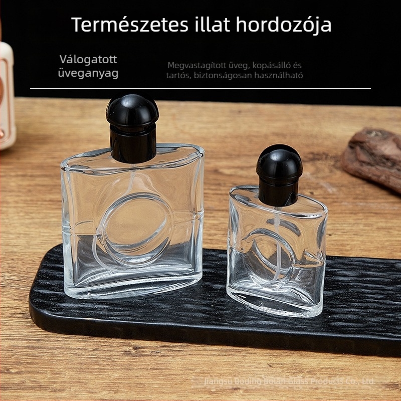 Üveg parfümös flakon, üres Black Opium üveg, hordozható permetező flakon bayonet záróval