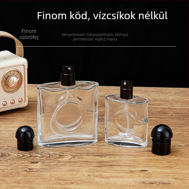 Üveg parfümös flakon, üres Black Opium üveg, hordozható permetező flakon bayonet záróval