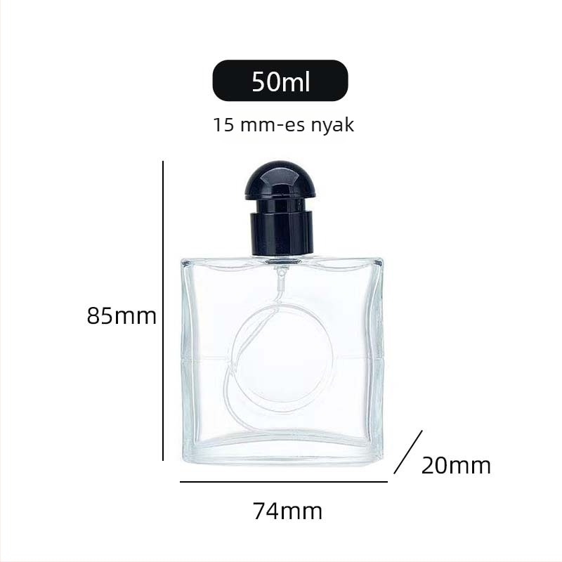 Üveg parfümös flakon, üres Black Opium üveg, hordozható permetező flakon bayonet záróval