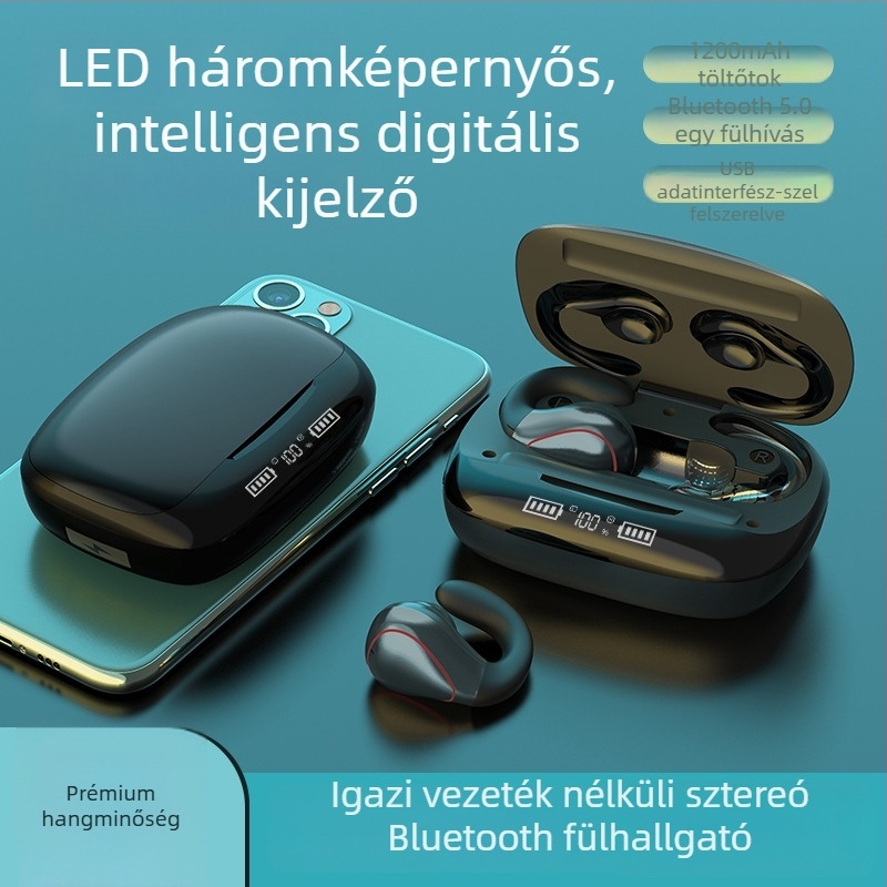 T20 Bluetooth fejhallgató légvezetéses fülcsipeszes kialakítással, nyitott fülre illeszkedő, vezeték nélküli sztereó