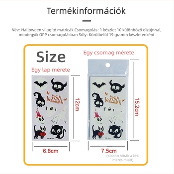 Halloween fénylő gyerekeknek szóló karikatúra tetoválások, ideiglenes tök mintákkal