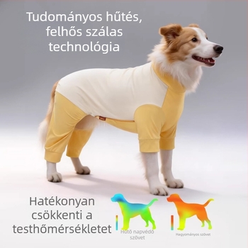 Hoopet tavaszi vékony kutyaruha közepes és nagy testű kutyáknak, négy lábhoz illeszkedő, szennyeződés-ellenálló, kültéri napvédő, hűsítő ruházat.
