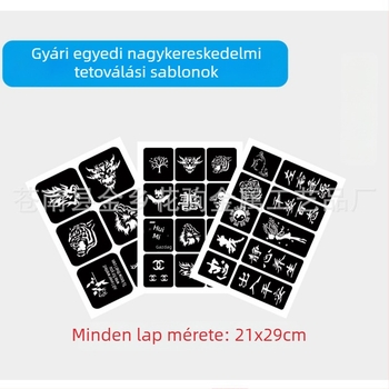Geometriai üreges tetoválás sablon testfestéshez és hennához