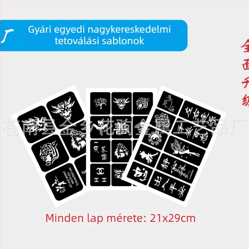 Geometriai üreges tetoválás sablon testfestéshez és hennához