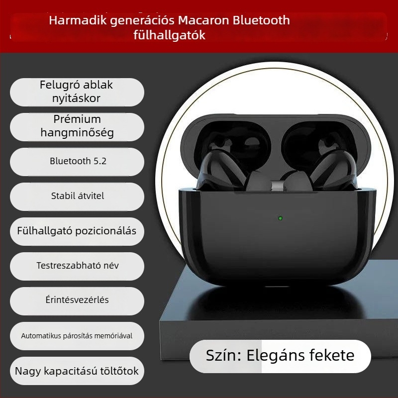 Vezeték nélküli Bluetooth fülhallgató csontvezetéses technológiával, fülcsipesz dizájn, fájdalommentes viselés, hosszú üzemidő, sporthoz és futáshoz vízálló.