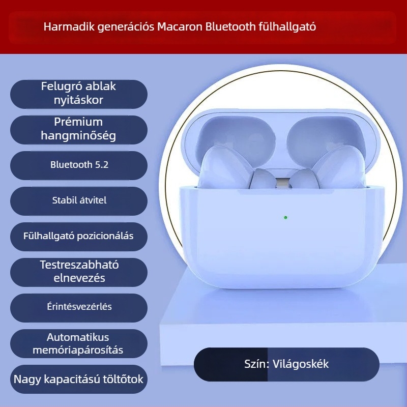 Vezeték nélküli Bluetooth fülhallgató csontvezetéses technológiával, fülcsipesz dizájn, fájdalommentes viselés, hosszú üzemidő, sporthoz és futáshoz vízálló.
