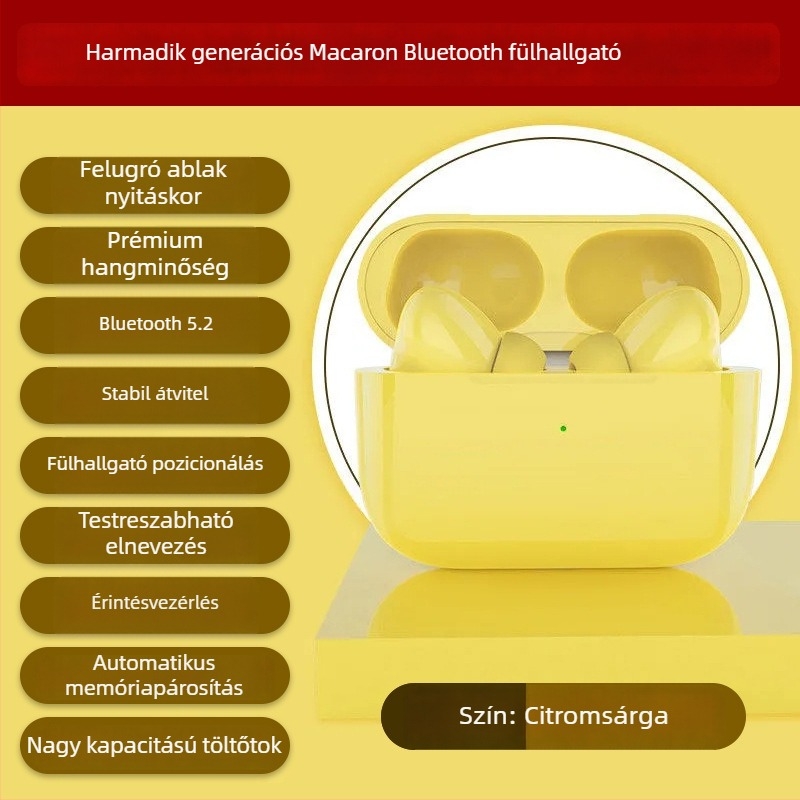 Vezeték nélküli Bluetooth fülhallgató csontvezetéses technológiával, fülcsipesz dizájn, fájdalommentes viselés, hosszú üzemidő, sporthoz és futáshoz vízálló.