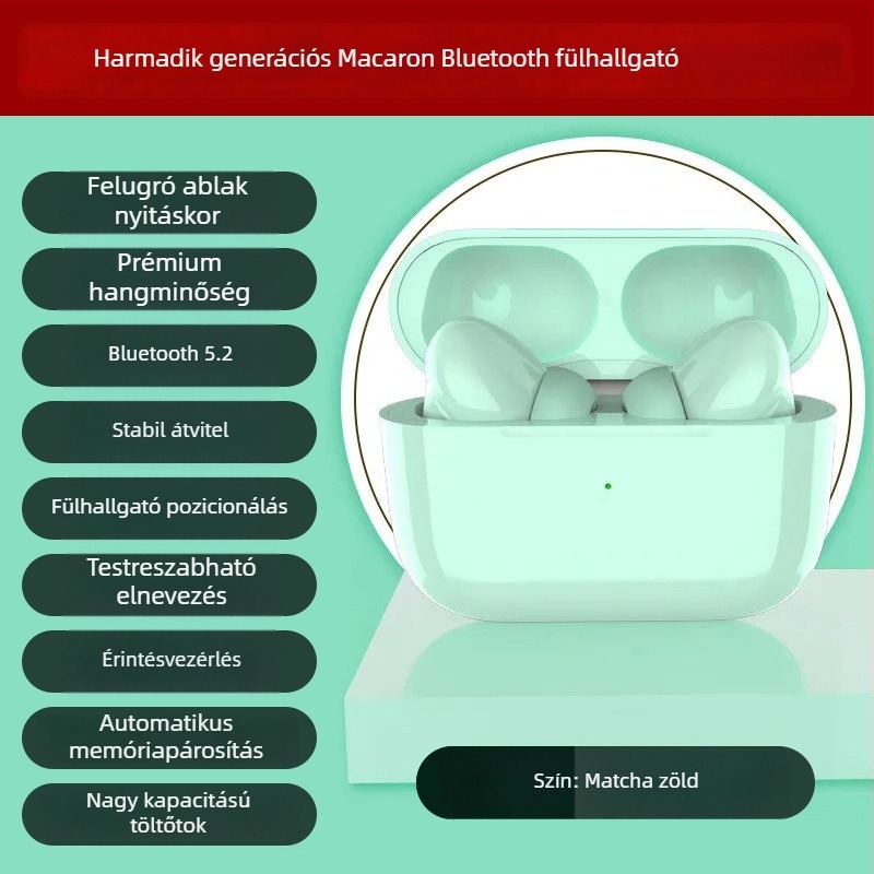 Vezeték nélküli Bluetooth fülhallgató csontvezetéses technológiával, fülcsipesz dizájn, fájdalommentes viselés, hosszú üzemidő, sporthoz és futáshoz vízálló.