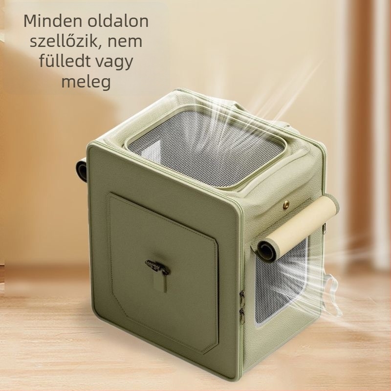 Új macska- és kutyaszállító kocsi: hordozható, nagy kapacitású, összecsukható, légáteresztő hátizsák
