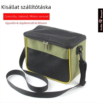 Légáteresztő kisállat táska kézi hordozóval és keresztpánttal a sétákhoz