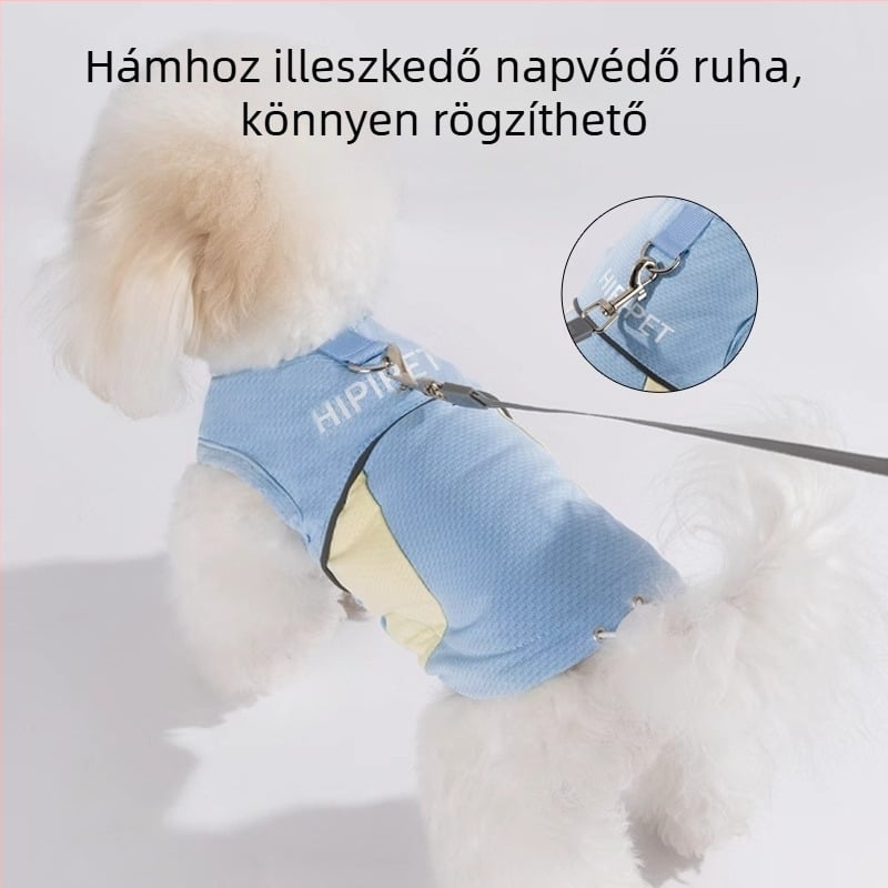 Nyári légáteresztő hálós mellény kutyáknak és macskáknak, napvédő, dizájn színblokkal, könnyű