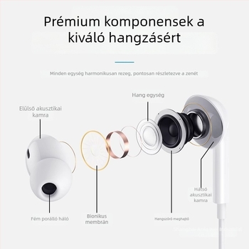Vezetékes, eredeti, kiváló minőségű in-ear fülhallgató Huawei Pura70/70 Ultra/70 Pro+ kompatibilis
