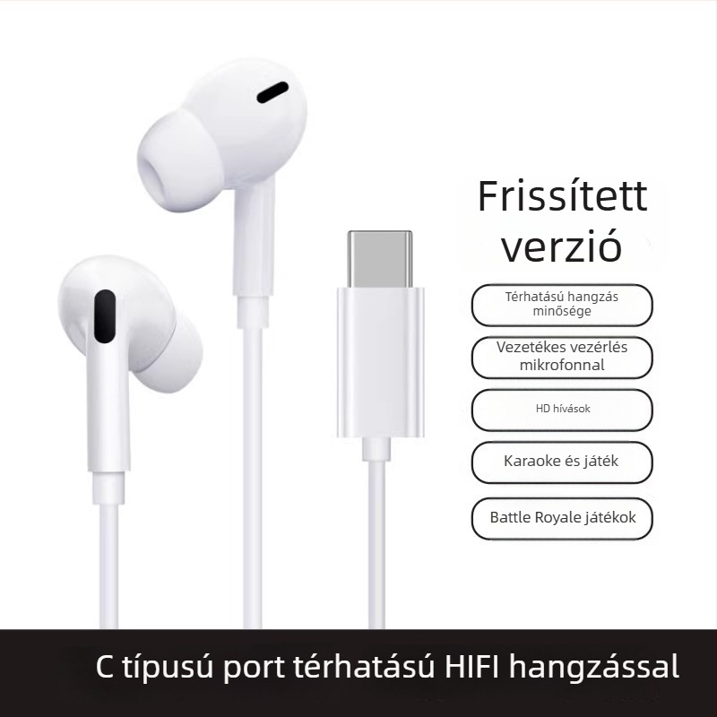Vezetékes, eredeti, kiváló minőségű in-ear fülhallgató Huawei Pura70/70 Ultra/70 Pro+ kompatibilis