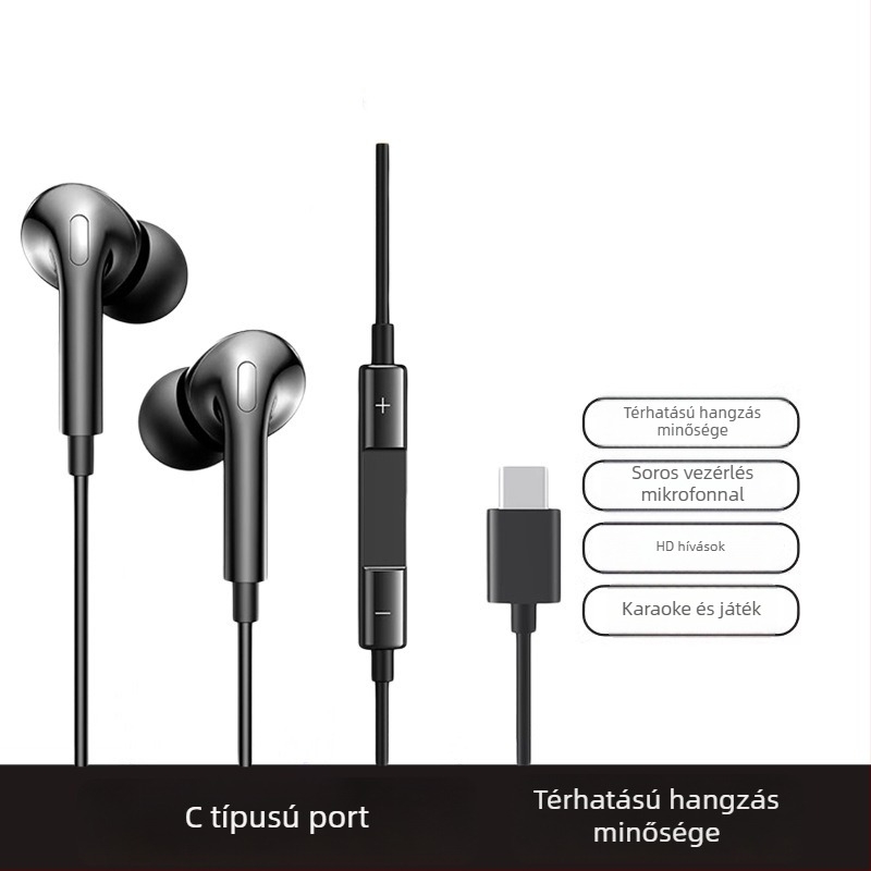 Vezetékes, eredeti, kiváló minőségű in-ear fülhallgató Huawei Pura70/70 Ultra/70 Pro+ kompatibilis