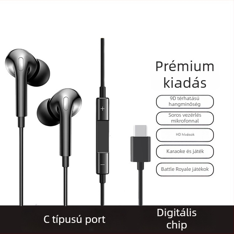 Vezetékes, eredeti, kiváló minőségű in-ear fülhallgató Huawei Pura70/70 Ultra/70 Pro+ kompatibilis