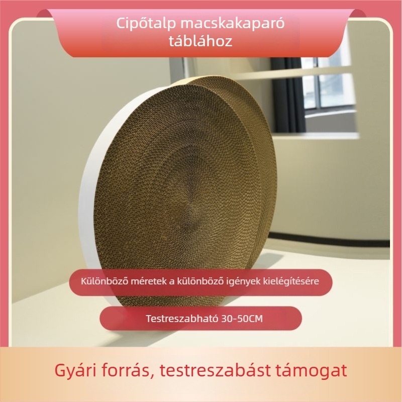 Kör alakú macska kaparódeszka cserélhető mag, kopásálló, morzsamentes, gofrált kartonból