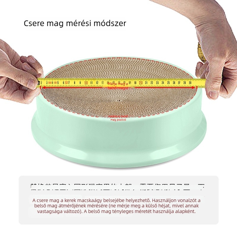 Kör alakú macska kaparódeszka cserélhető mag, kopásálló, morzsamentes, gofrált kartonból