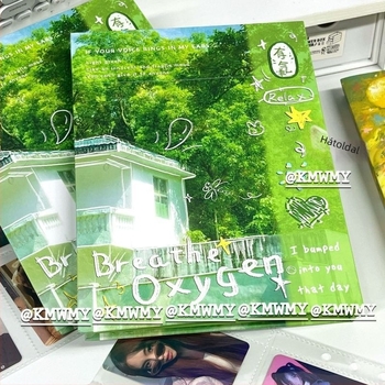 Oxygen Forest A5 kártyaalbum, koreai stílusú Instagram ihletésű, 3 hüvelykes fan-kártyák, négy rekeszes elrendezés, 5 hüvelykes postai képeslapok tárolása
