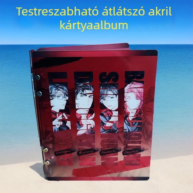 A5 átlátszó akril fotóalbum, oldalak cserélhetők, négyszögletes elrendezés 3 hüvelykes fotókhoz, testreszabható