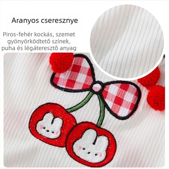 Tavasz–nyár új vékony anyagú macska és kis-méretű kutya mellény 3D cseresznyés dizájnnal