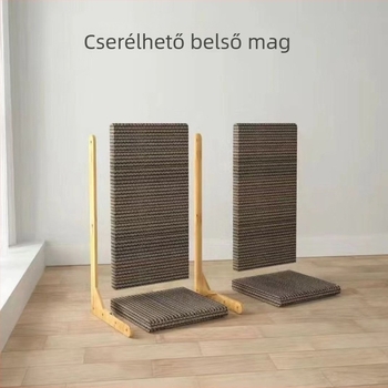 Falra szerelhető L-alakú macskadörgölő tábla beépített macskafészekkel, szakadásálló, extra-nagy méret, minden évszakban