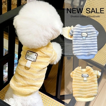Fleece kutyaruha kicsi kutyáknak – őszi-téli, csíkos mintával, Teddy, Bichon Frisé, Schnauzer
