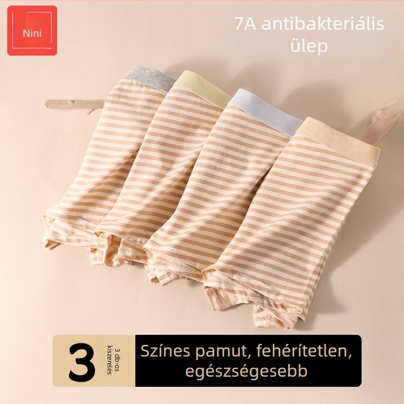 Férfi színes pamut boxeralsónemű antibakteriális intim terület, légáteresztő, középmagas derék, 95% pamut