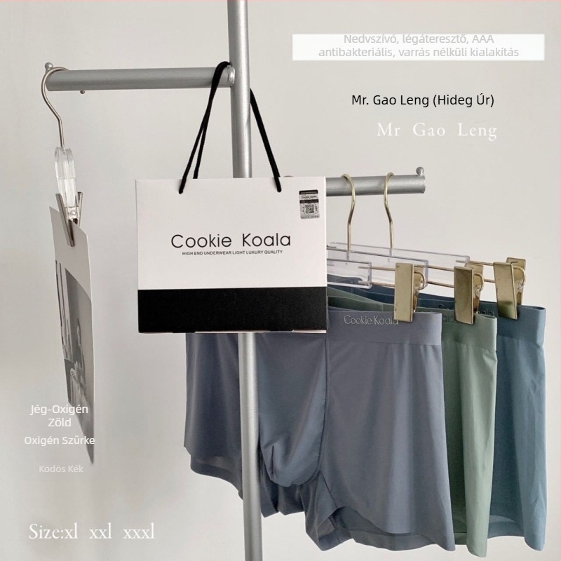 Férfi antibakteriális Ice Silk boxerek, lélegző modal anyagból, nagy méret, három darabos ajándékdobozos készlet