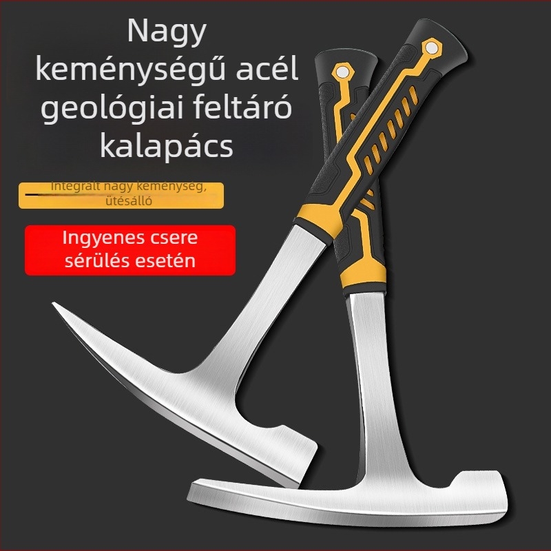 Szakmai geológiai felmérő kalapács, lemezkalapács, többfunkciós háztartási eszköz éles és sík fejjel a hegymászáshoz, kőzetkitermeléshez és bányászathoz