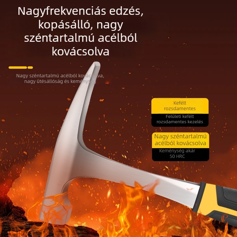 Szakmai geológiai felmérő kalapács, lemezkalapács, többfunkciós háztartási eszköz éles és sík fejjel a hegymászáshoz, kőzetkitermeléshez és bányászathoz