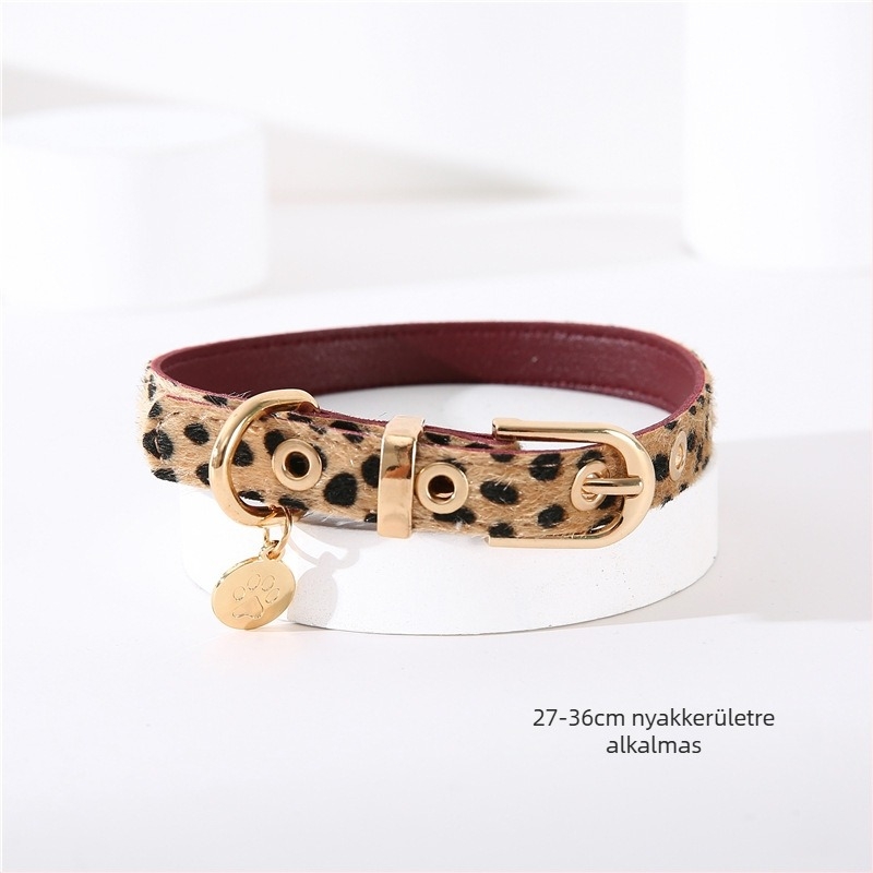Leopárd mintás kisállat nyakörv, divatos, személyre szabott choker macskáknak és kutyáknak, punk stílusban