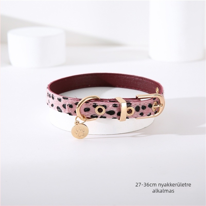 Leopárd mintás kisállat nyakörv, divatos, személyre szabott choker macskáknak és kutyáknak, punk stílusban