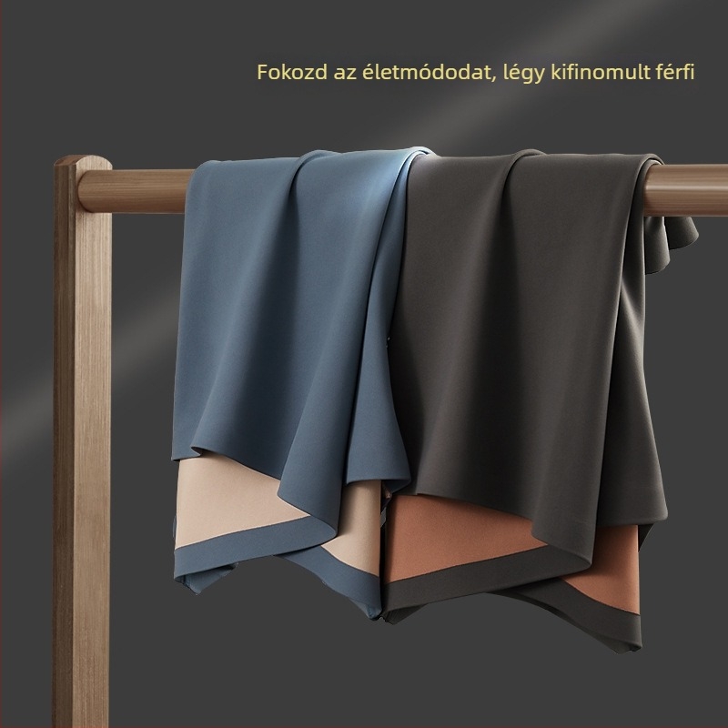 Férfi kétoldalas kontrasztos színű boxeralsó, lélegző Ice Silk anyagból, nylon külső, belső Mulberry selyem bélés, antibakteriális, középmagas derekú, egyszínű