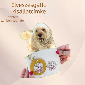 Személyre szabott PU bőrű állatazonosító címkék gravírozott felirattal, haranggal