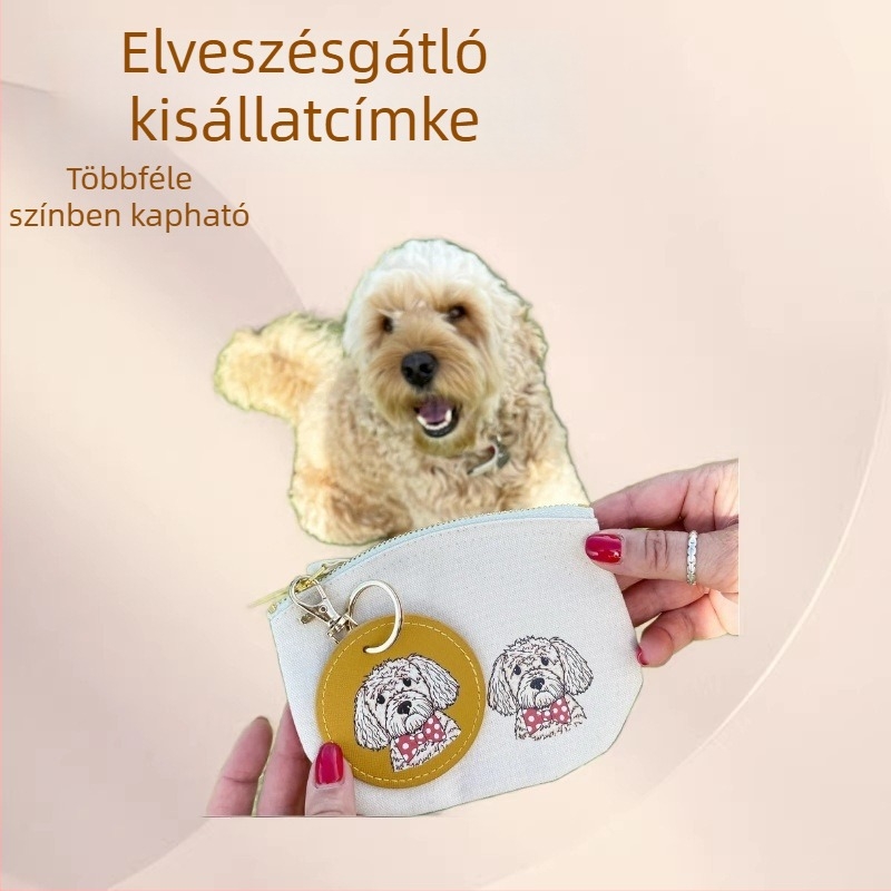 Személyre szabott PU bőrű állatazonosító címkék gravírozott felirattal, haranggal