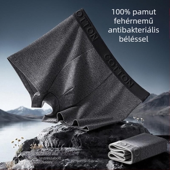 Férfi pamut boxer brief, egyszerű, divatos, lélegző, középmagasságú, egyszínű