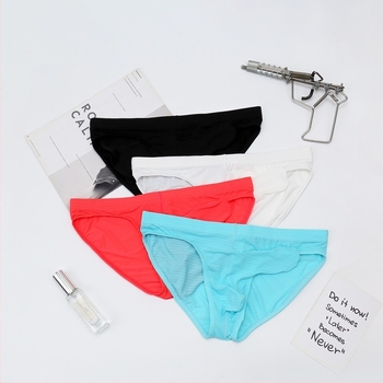 Férfi Ice Silk brief, lélegző, alacsony derekú, nejlonból készült