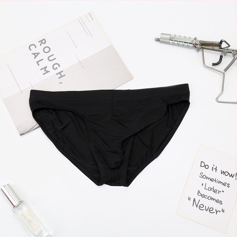 Férfi Ice Silk brief, lélegző, alacsony derekú, nejlonból készült