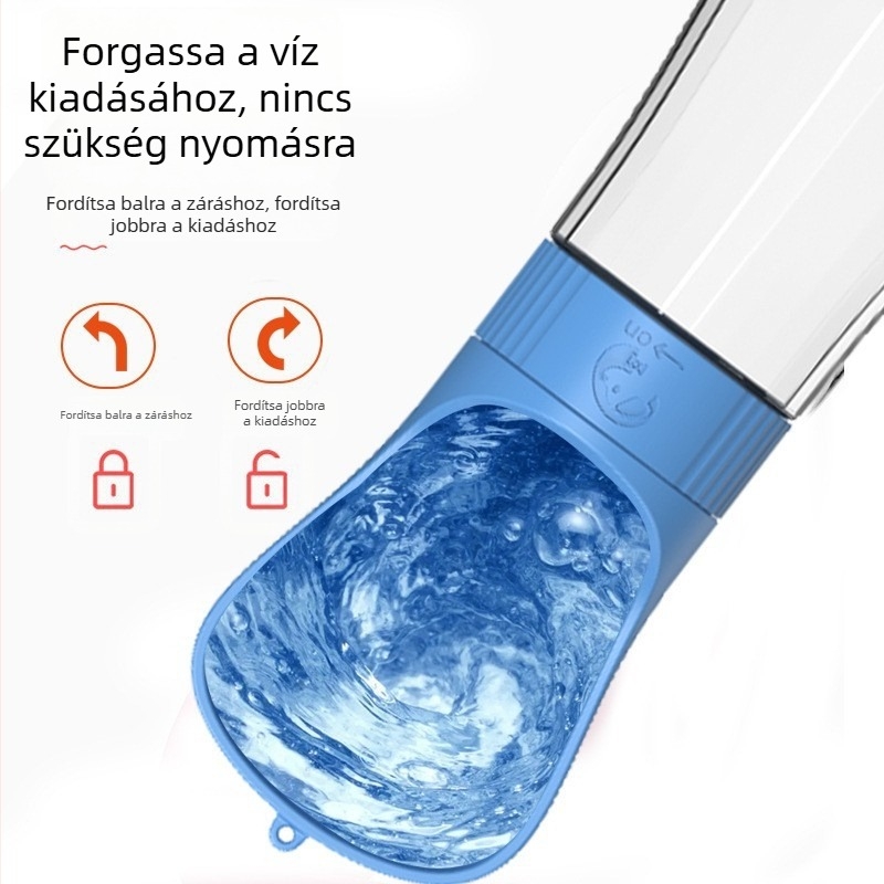 Hordozható kutya vízüveg – szabadban történő használatra
