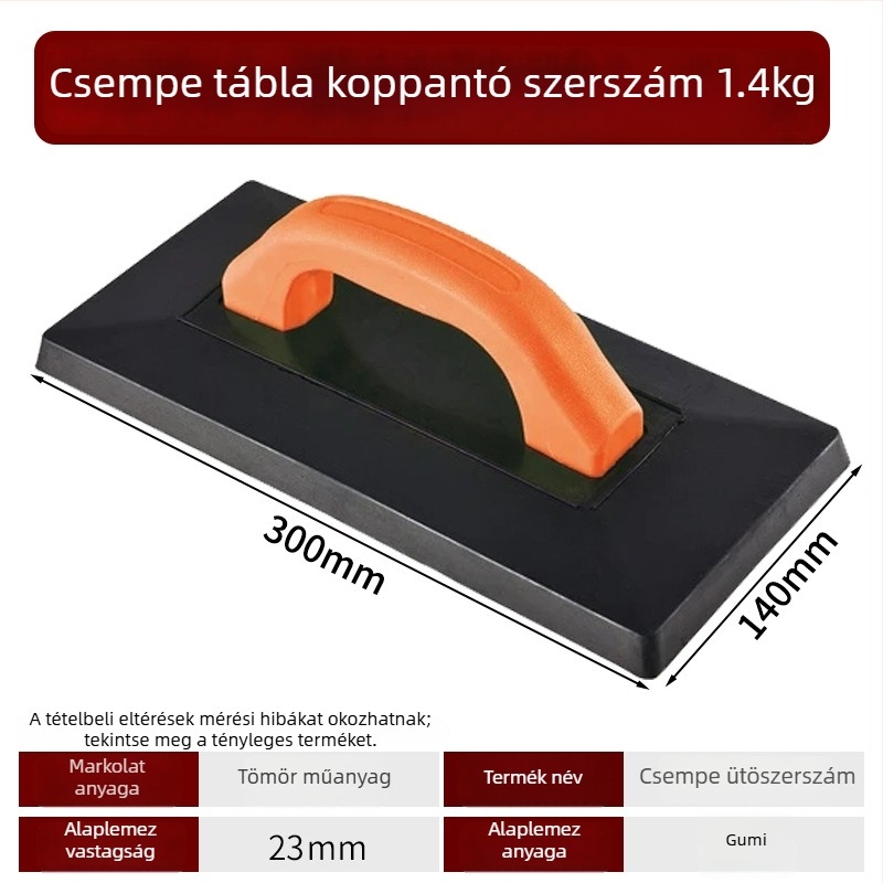 Nagy méretű csempék lerakásához készült eszköz – gumírozott kalapács helyettesítője a burkoláshoz és kőlemezek telepítéséhez