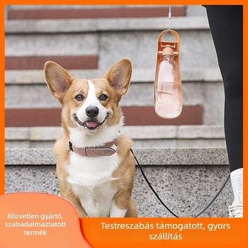 Hordozható kutya itató kulacs pohárral