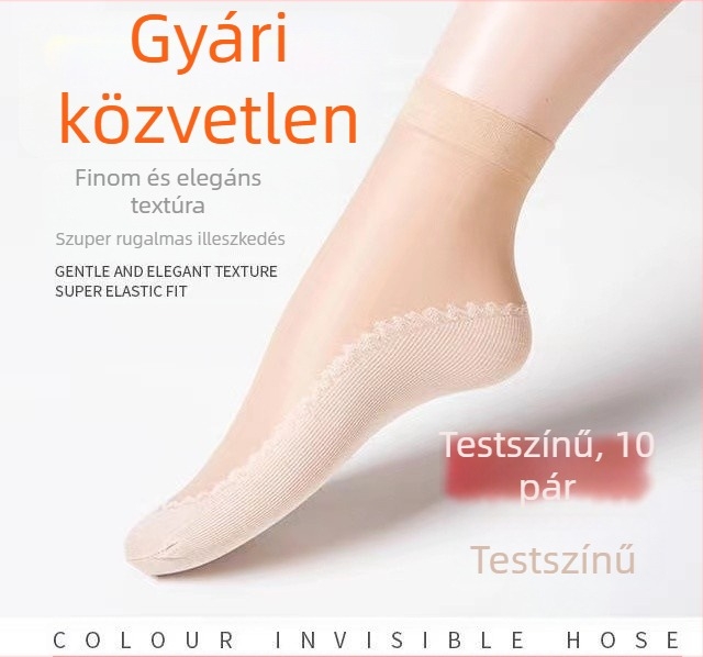 Női bársony-pamut aljú harisnya, rövid cső, 15D, nedvszívó, csúszásmentes, kopásálló, anti-hurok, tavasz–nyár