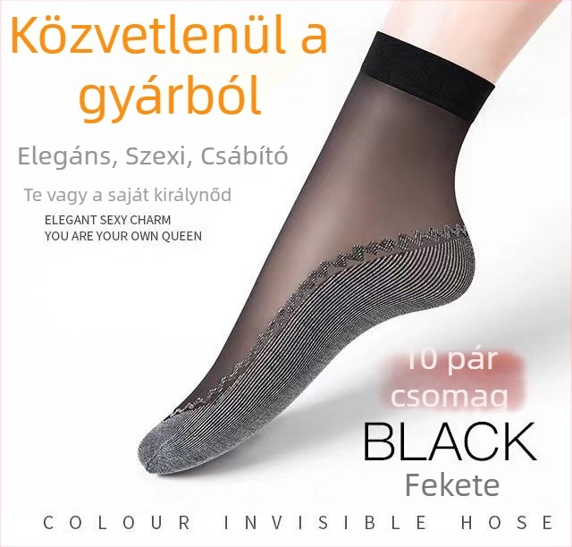 Női bársony-pamut aljú harisnya, rövid cső, 15D, nedvszívó, csúszásmentes, kopásálló, anti-hurok, tavasz–nyár