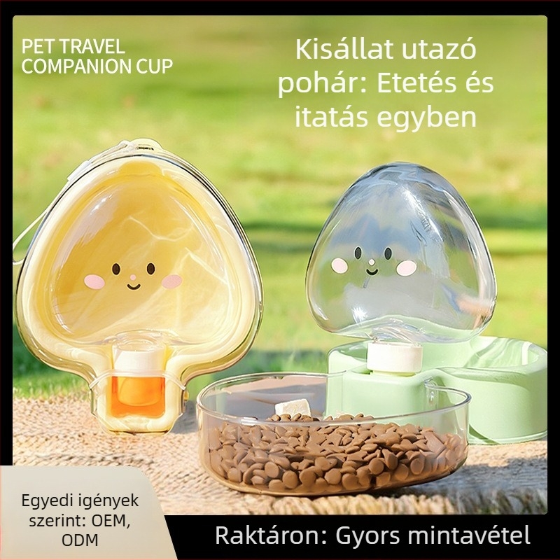 Összecsukható utazó pohár kutyáknak — hordozható víz- és ételdispenser kültéri sétákhoz