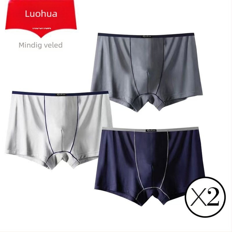 Modal anyagú boxer férfiaknak, 2 darabos csomag, középmagasságú, egyszínű