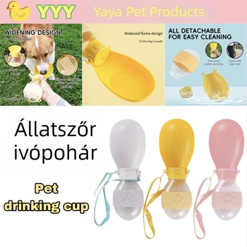 Összecsukható, hordozható kutyavíz-tál sétákhoz