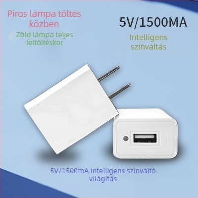 Színváltó USB töltő, 5V 1A, kijelzővel